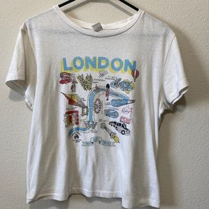 Re Done London City T Shirt White Short Sleeve size M